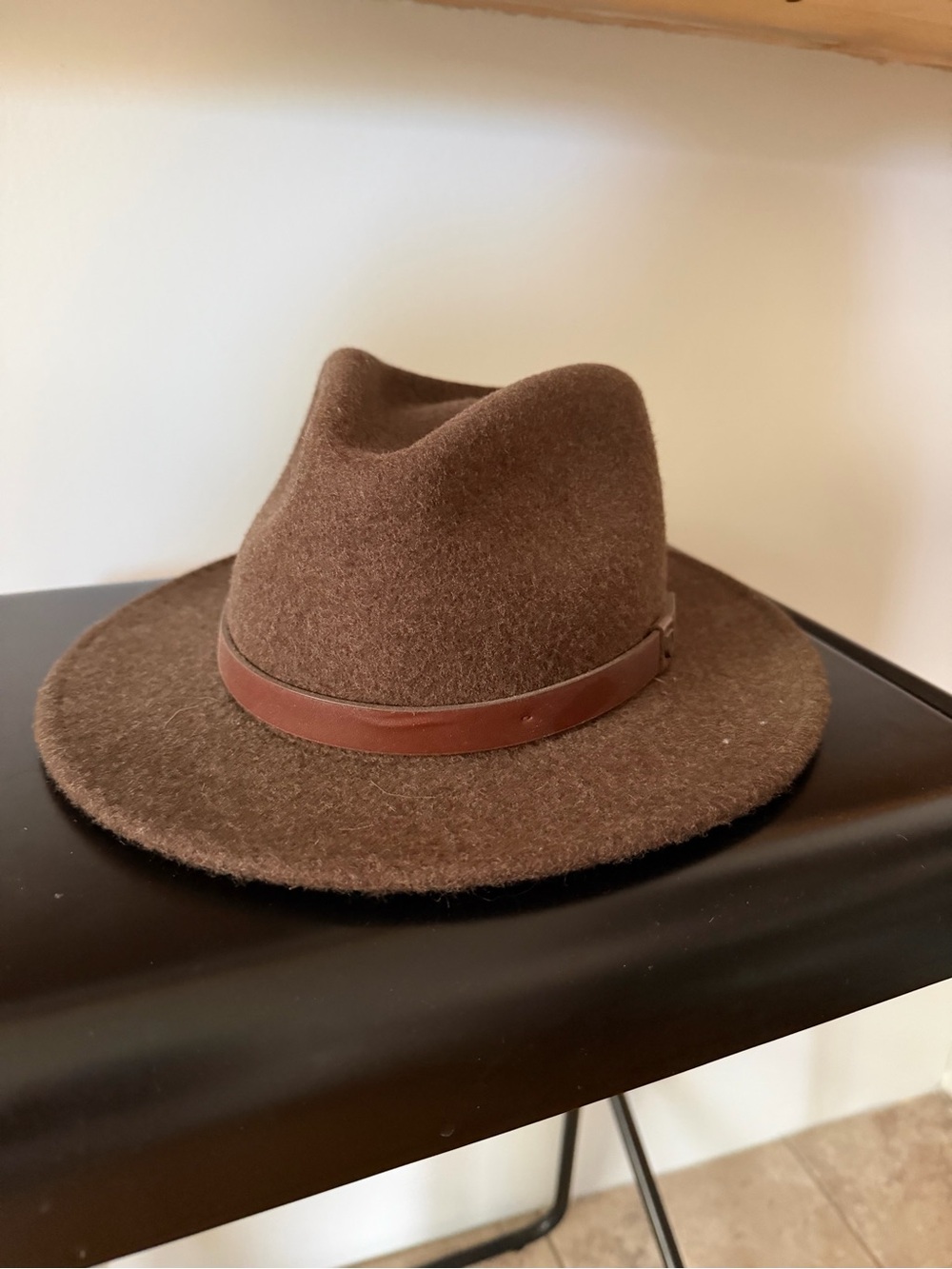 Brixton Brown Wool Fedora with Leather Band